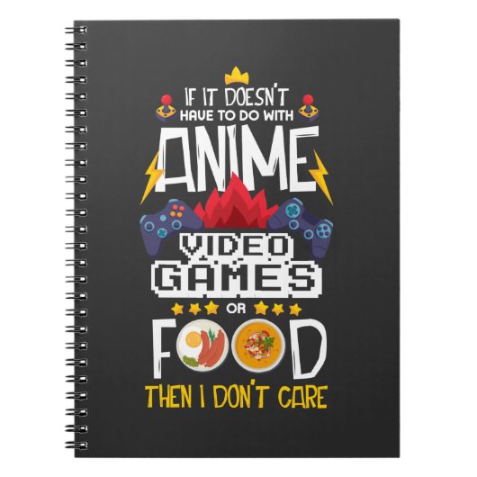 Anime Video Game Food Gamer Nerd Gaming Controller Notitieboek (Voorkant)