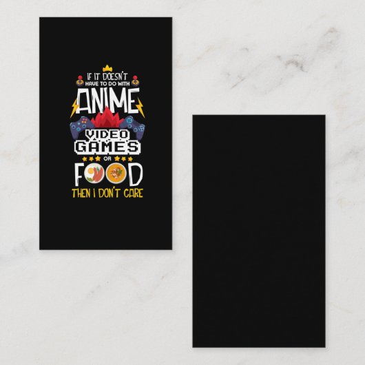 Anime Video Game Food Gamer Nerd Gaming Controller Visitekaartje (Voorkant / Achterkant)