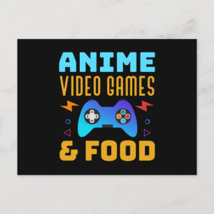 Anime, Video Games en Food   Losief ontwerp Briefkaart