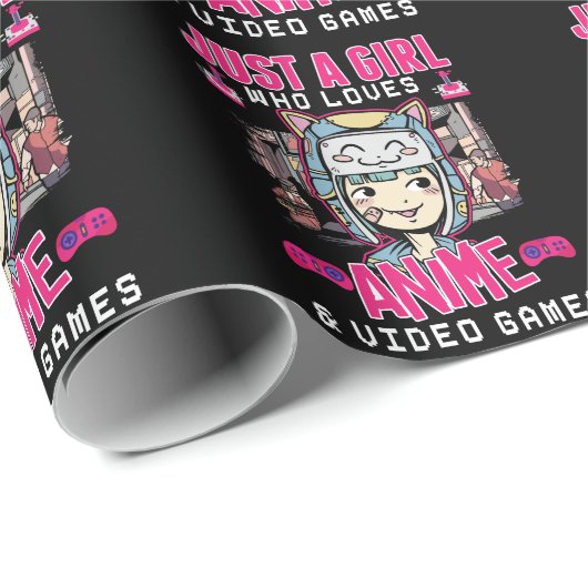 Anime Video Games Girl Otaku Teen Japans gamen Cadeaupapier (Rol Hoek)
