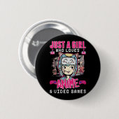 Anime Video Games Girl Otaku Teen Japanse games Ronde Button 5,7 Cm (Voorkant /achterkant)