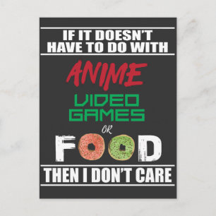 Anime Video Games of Food Funny Anime Briefkaart