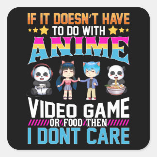 Anime Video Gaming Food Japans voor gamemanga Vierkante Sticker