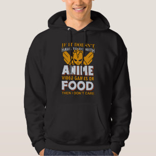 Anime, videogames en voedsel citaat Leuk ontwerp Hoodie