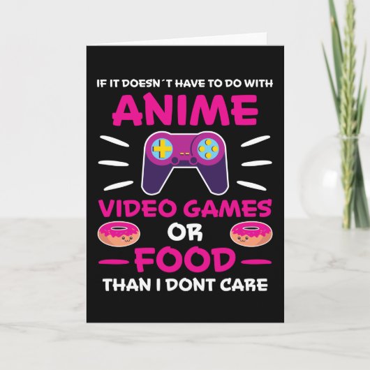 Anime Videogames Eten Manga Japan Leuk Kawaii Cade Kaart (Voorkant)