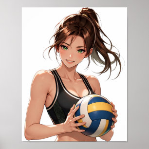 Anime Volleybal Meisje Poster