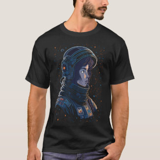 Anime Vrouw Astronaut T-shirt