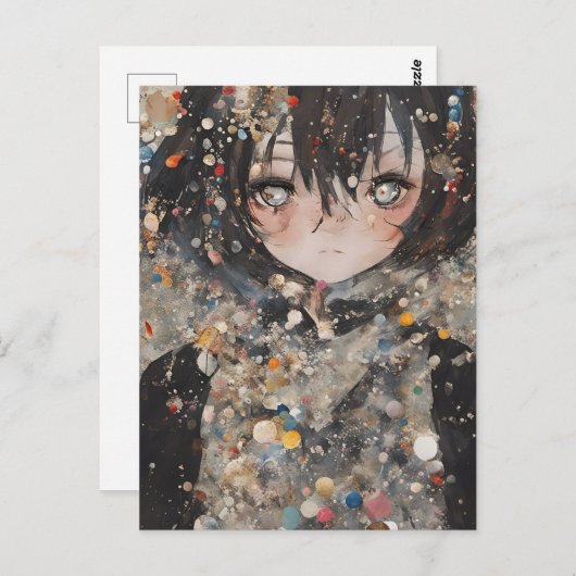 Anime Vrouw Collage Briefkaart (Voorkant / Achterkant)