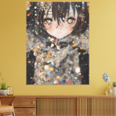 Anime Vrouw Collage Canvas Afdruk (Insitu (Woonkamer))