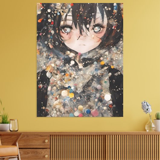 Anime Vrouw Collage Canvas Afdruk (Insitu (Woonkamer))