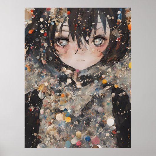 Anime Vrouw Collage Poster (Voorkant)