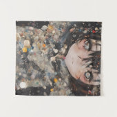 Anime Vrouw Collage Wandkleed (Voorkant (horizontaal))