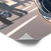 Anime vrouw fietsen in de binnenstad - Ultra hoog Poster (Hoek)