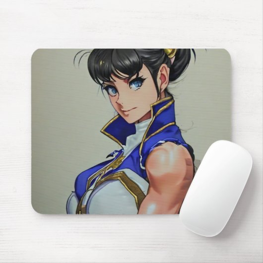 Anime Vrouw Fighter Muismat (Met muis)