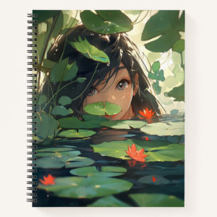 Anime Vrouw in Meer Notitieboek