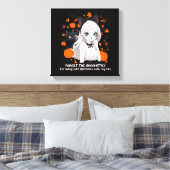 Anime vrouw met zwarte kat. canvas afdruk (Insitu (Slaapkamer))