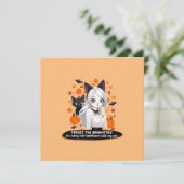 Anime vrouw met zwarte kat. kaart (Staand voorkant)