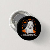 Anime vrouw met zwarte kat. ronde button 3,2 cm (Voorkant /achterkant)