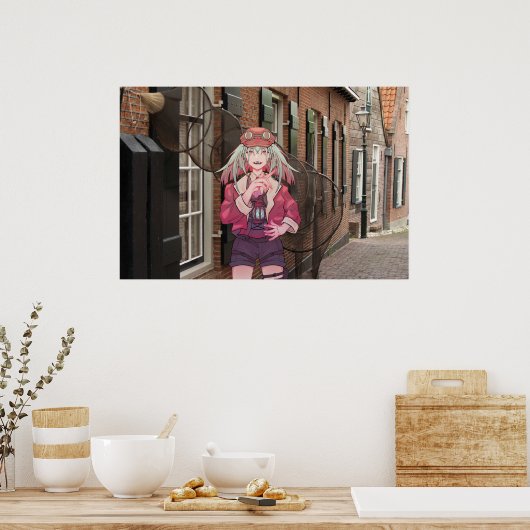 anime, VTuber, V Tuber Dutch town Poster (Keuken)