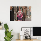 anime, VTuber, V Tuber Dutch town Poster (Thuiskantoor)