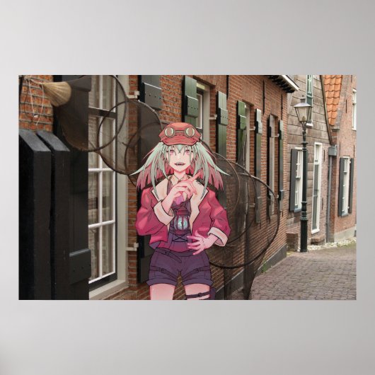 anime, VTuber, V Tuber Dutch town Poster (Voorkant)