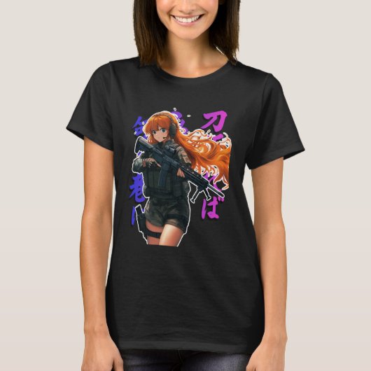 Anime Waifu Graphic T-shirt (Voorkant)