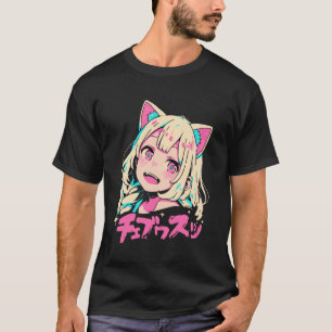 Anime Waifu Schattig Anime Manga Kat Girl Schattig T-shirt
