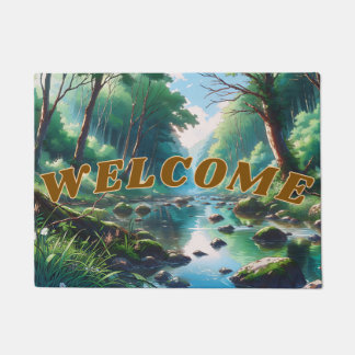 Anime Waldlandschafts Grafik Deurmat