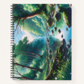 Anime Waldlandschafts Grafik Notitieboek (Voorkant)