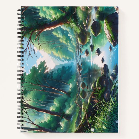 Anime Waldlandschafts Grafik Notitieboek (Voorkant)