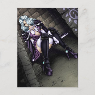 Anime Warrior Girl Briefkaart