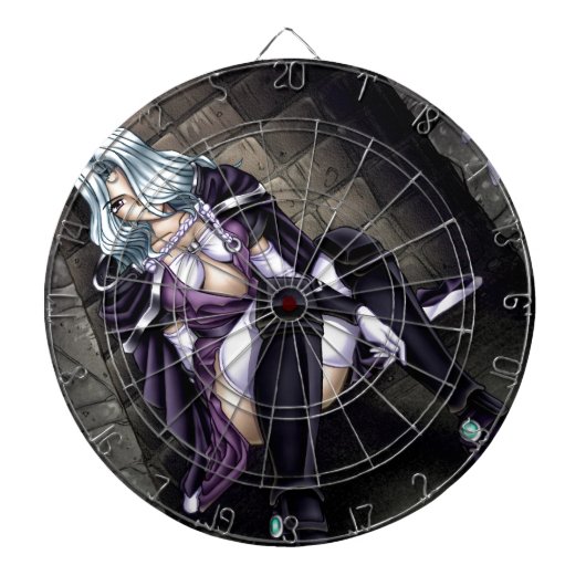 Anime Warrior Girl Dartbord (Voorkant)