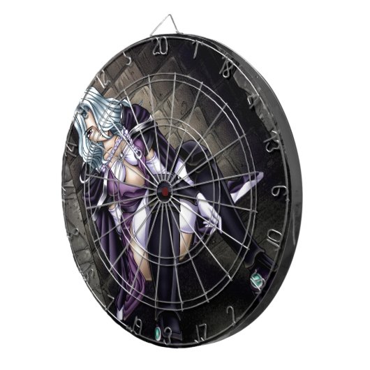 Anime Warrior Girl Dartbord (Voorkant Rechts)