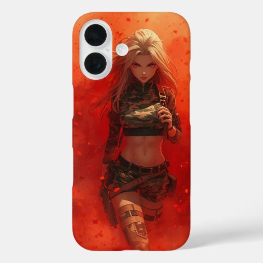 Anime Warrior Girl iPhone 16 Hoesje Epic Otaku (Achterkant)