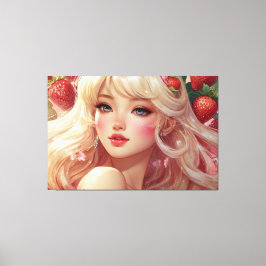 Anime Waterverf uitgerekt canvas afdrukken