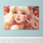 Anime Waterverf uitgerekt canvas afdrukken (Insitu (Houten vloer))