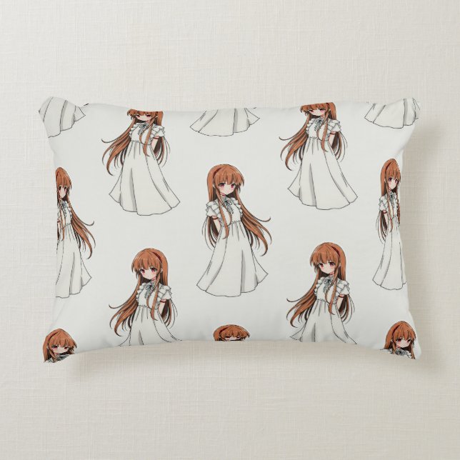 Anime Web Girl Manga Pattern Design Accent Kussen (Voorkant)