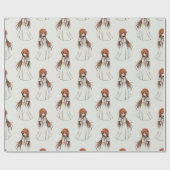 Anime Web Girl Manga Pattern Design Cadeaupapier (Vlak)
