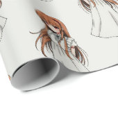 Anime Web Girl Manga Pattern Design Cadeaupapier (Rol Hoek)