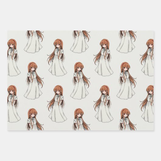Anime Web Girl Manga Pattern Design Inpakpapier Vel (Voorkant 2)