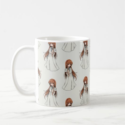 Anime Web Girl Manga Pattern Design Koffiemok (Links)