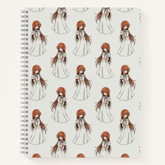 Anime Web Girl Manga Pattern Design Notitieboek (Voorkant)
