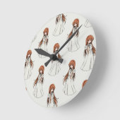 Anime Web Girl Manga Pattern Design Ronde Klok (Hoek)