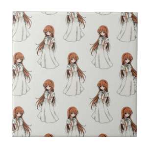 Anime Web Girl Manga Pattern Design Tegeltje