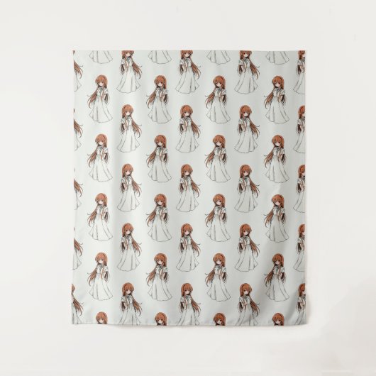 Anime Web Girl Manga Pattern Design Wandkleed (Voorkant)