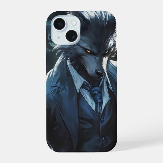 Anime Werewolf Gentleman iPhone 15 Case (Achterkant)