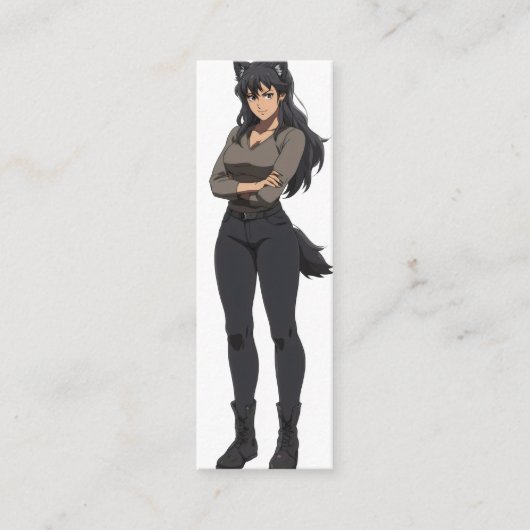 Anime Werewolf Woman Mini Visitekaartje (Voorkant)