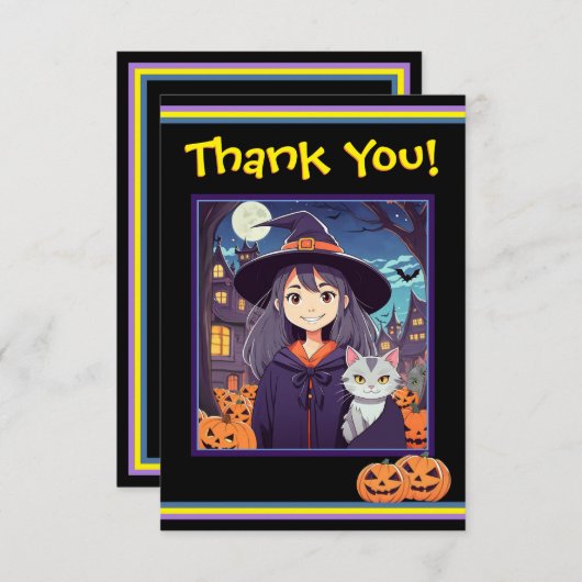Anime Witch Bedankkaart (Voorkant / Achterkant)