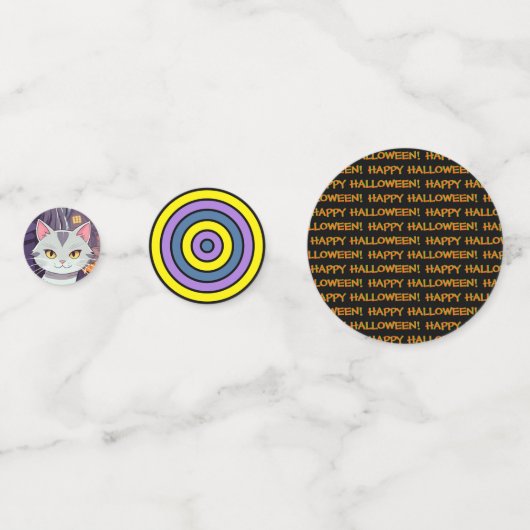 Anime Witch & Cat Confetti (Voorkanten)