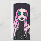 Anime Witch Zwart Roze Tiener Meisje Cartoon Bladw (Achterkant)